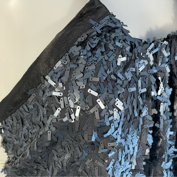 NWT B Darlin Black Sequin Halter Backless Bow Mini Shift Dress Sz 7/8 - Picture 3 of 11